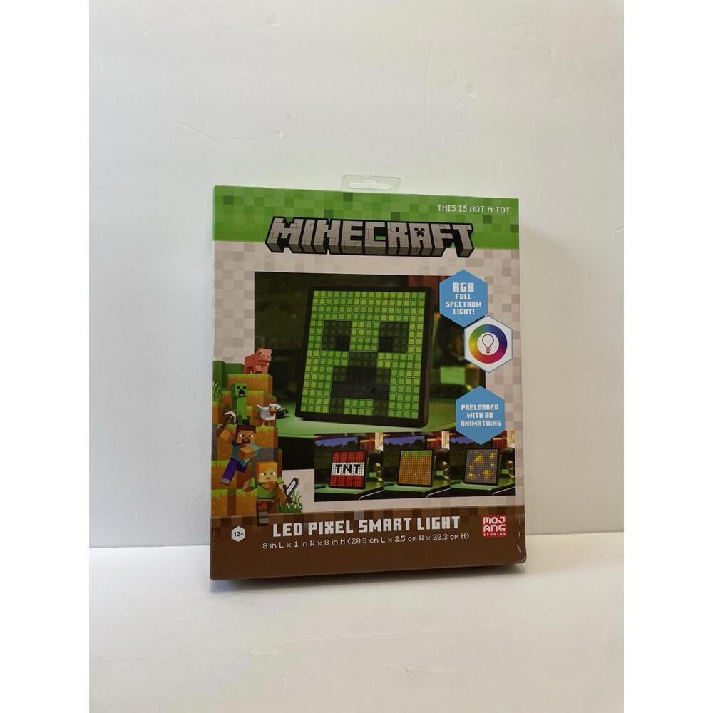Minecraft Pixel LED Novelty Table Lamp 8x8x1 inches